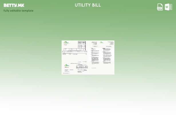 Модерен стил, шаблон за сметки за комунални услуги на USA Green Waste во Word и 